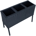 Home4You Flower Box WICKER 78x33xH54cm, black Home4You Flower Box WICKER 78x33xH54cm, black