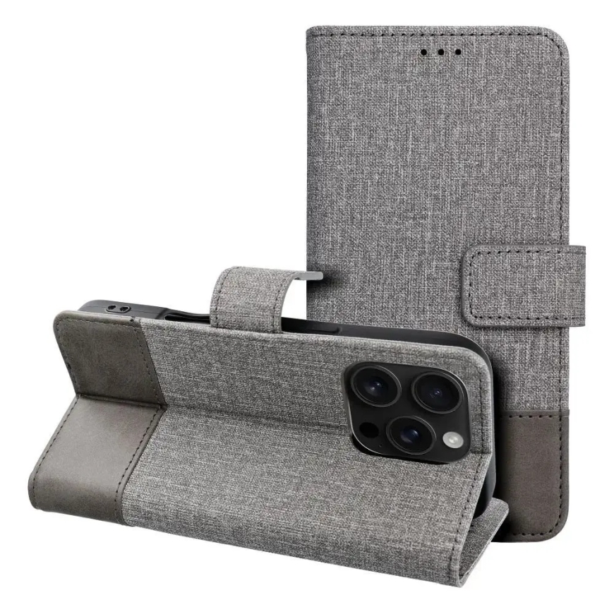 Gomma kirjatyyppinen puhelimen kotelo Samsung Galaxy S25 Edge (S937) harmaa