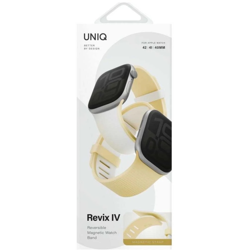 UNIQ Revix IV Premium kellarihm 42/41/40mm versioon kahepoolselt magnetne valge-kollane – 3