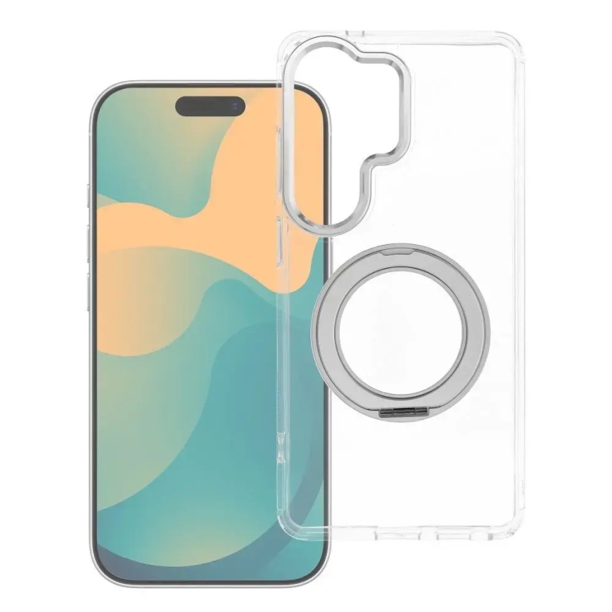 Case for Xiaomi Redmi 17C 5G Frame Circle Stand compatible with MagSafe transparent