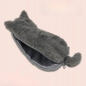 China Plush Pencil Case "Nekonose", Gray NNS-MP01GY China Plush Pencil Case "Nekonose", Gray NNS-MP01GY