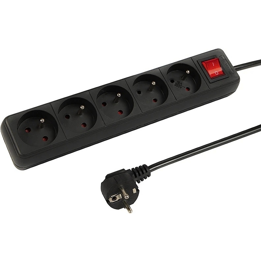 Blow PR-570WSP 5 kontaktu barošanas pagarinātājs ar zemējumu + slēdzi 3m melns (3x1.5mm) – 2