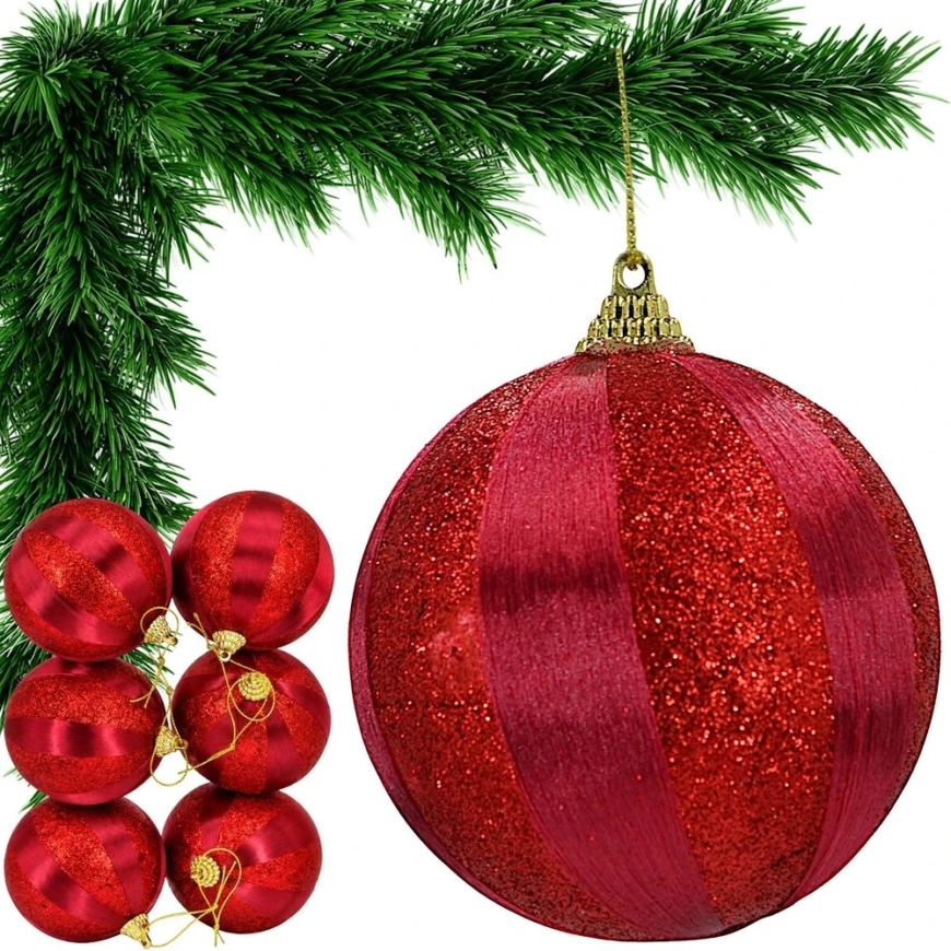 EDELMAN Plastmasas drošības bumba 8 cm sarkana 6 gab. STRIPES MICA