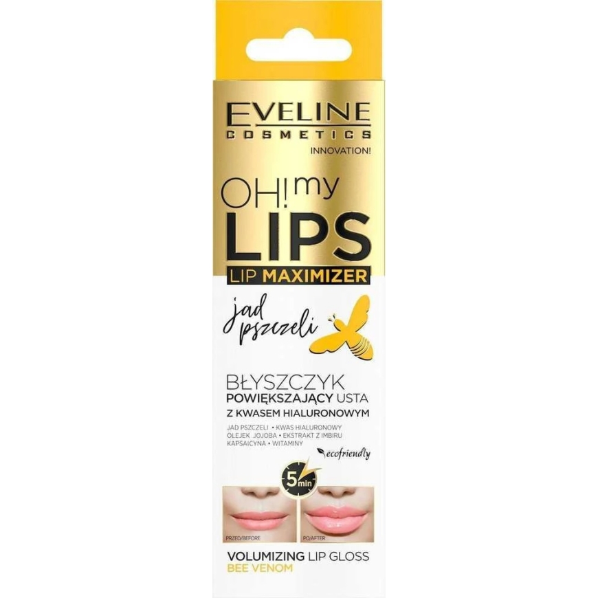 Eveline Cosmetics Eveline Oh My Lips Volumizing Lip Gloss Bee Venom plumping lip gloss, 4.5 ml