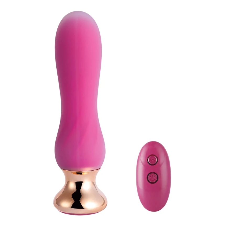 BoT Honey Play Box, Pink Holic, Vibrating Anal Plugs, 10 Vibrating Modes, Remote Control, Curved, USB Rechargeable, ABS+Medical 