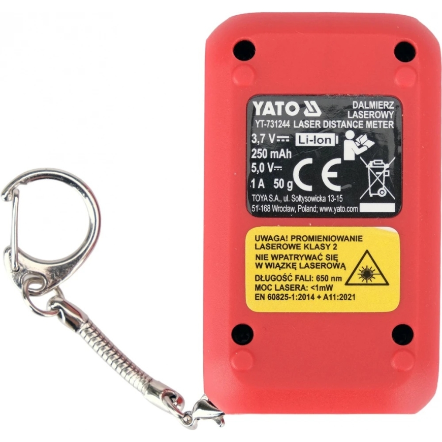 Toya Sa Poland Laser Distance Meter with Key Ring | 30 m (YT-731244) – 3