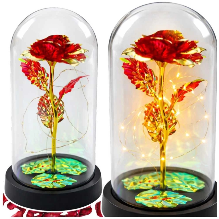 Lean Red Eternal Rose with LED Lighting – 3