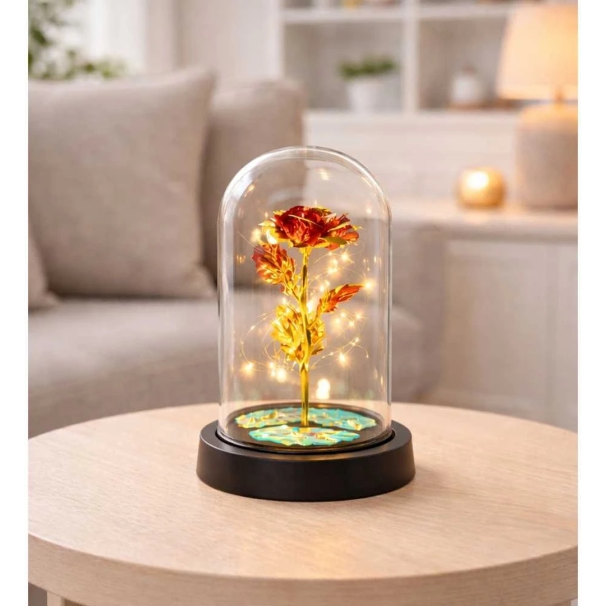 Lean Punainen Ikuinen Ruusu LED-Valaistuksella – 5