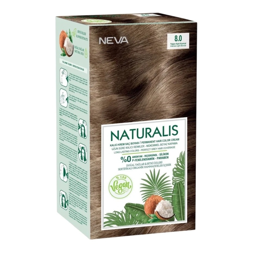L'Oreal Neva Naturalis Permanent Hair Dye 7.0 Intense Skirtas šviesiems plaukams, 150 ml
