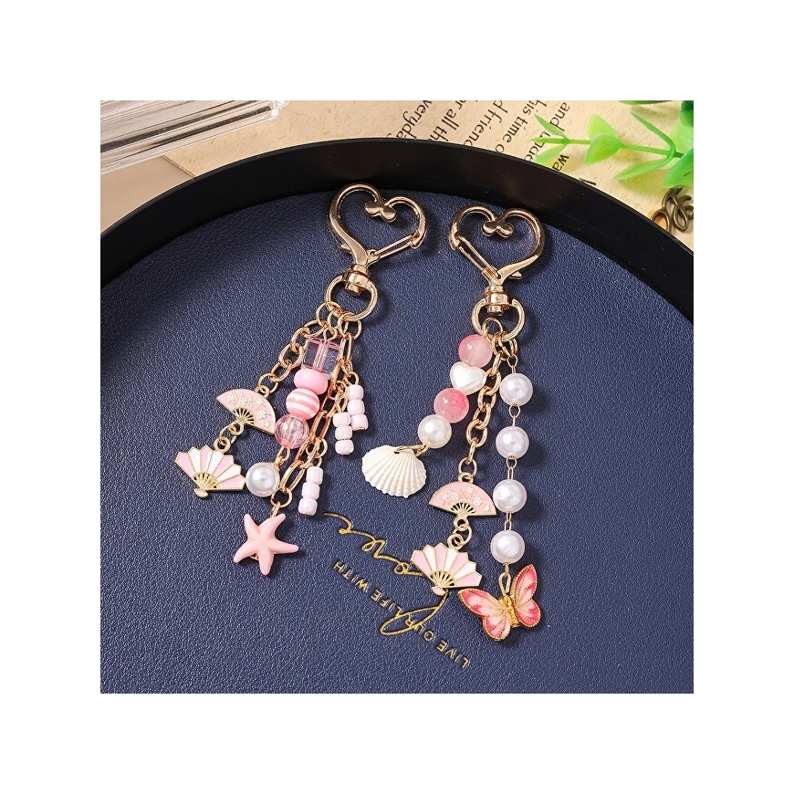 Troli Auksuotas rankinės pakabukas Drugelis, vėduoklės ir kriauklės – 4