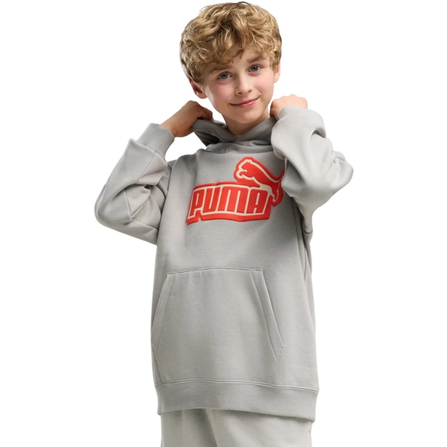 Puma ESS Logo Lab Relaxed Hoodie bērniem pelēks 694674 63 (140cm)