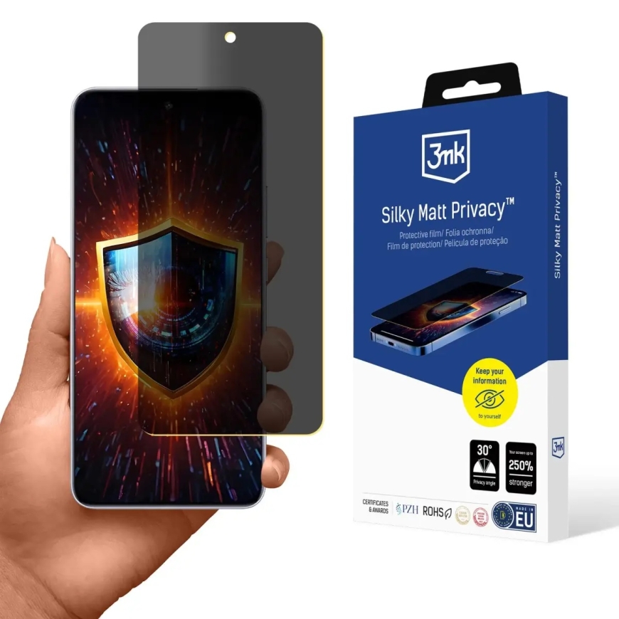 3mk Silky Matt Privacy aizsargplēve telefona ekrānam Oppo A5 Pro 5G (privātuma efekts)
