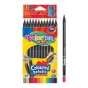 Colored pencils, triangular, Colorino Kids, 12 colors (gold, silver) black wood, with sharpener. Colored pencils, triangular, Colorino Kids, 12 colors (gold, silver) black wood, with sharpener.