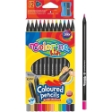 Spalvoti pieštukai, tribriauniai, Colorino Kids, 12 spalvų (auksinė, sidabrinė) juodo medžio, su drožt.. Spalvoti pieštukai, tribriauniai, Colorino Kids, 12 spalvų (auksinė, sidabrinė) juodo medžio, su drožt..