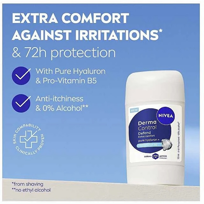 Твердый антиперспирант Nivea Derma Control Defend (Антиперспирант) 50 мл – 2