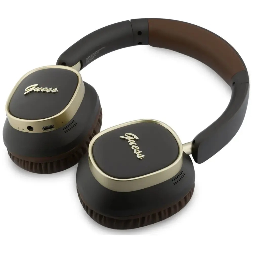 Наушники Guess Bluetooth ENC Прямоугольные Металлический Шрифт коричневый – 5