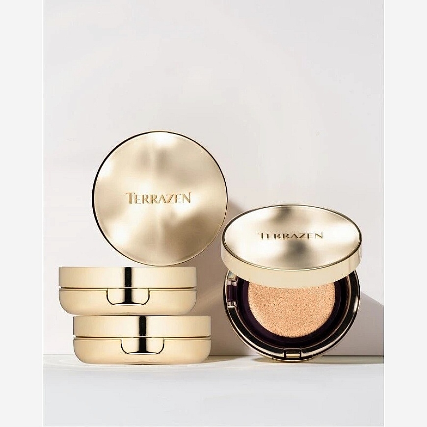 Terrazen Perfect Finish Cushion Radiant Finish kremo tipo pagrindas 21 Light rusvai gelsvas SPF 50+, 15 g – 4
