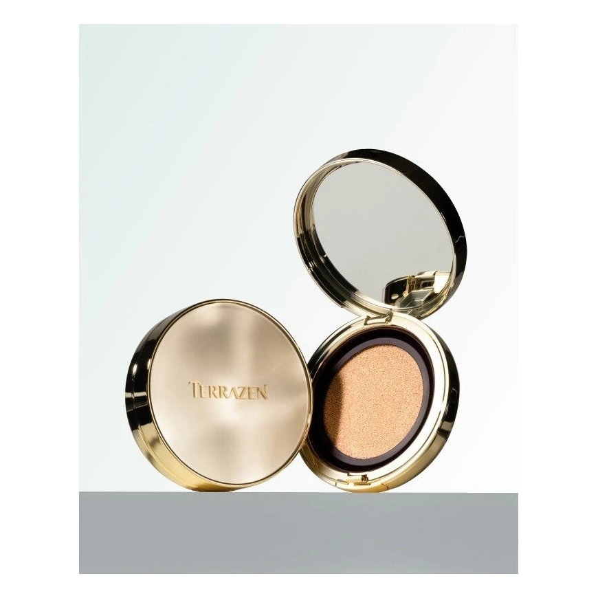 Terrazen Perfect Finish Cushion Radiant Finish cream type foundation 21 Light beige yellow SPF 50+, 15 g – 5