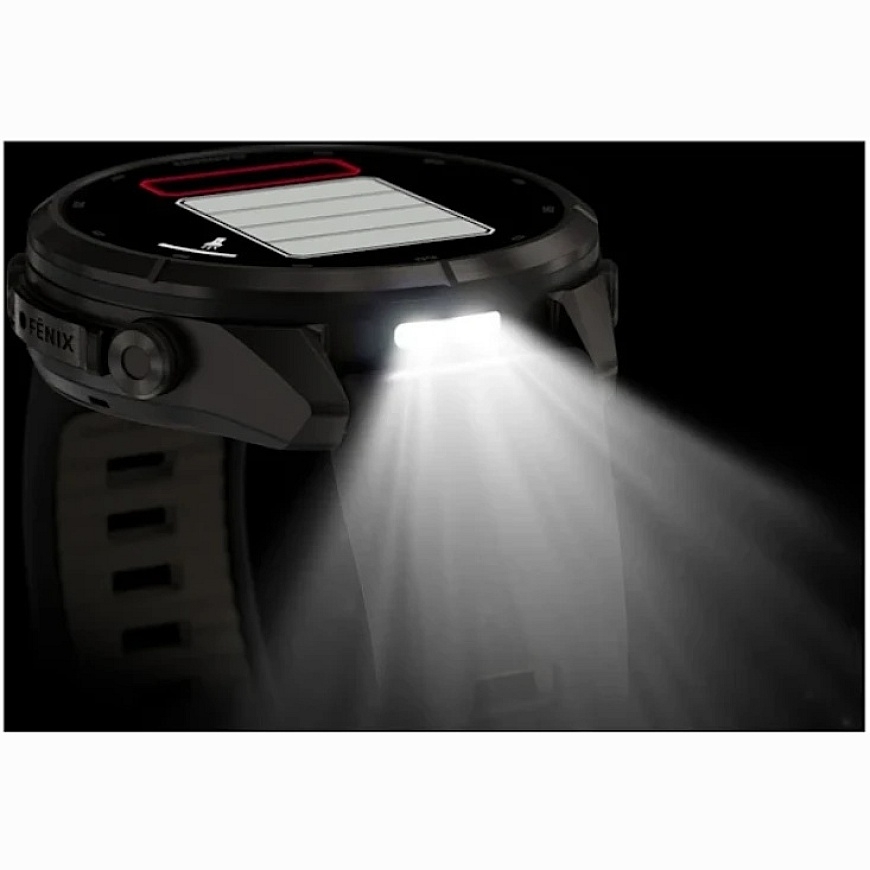 Garmin fēnix® 9 Pro inReach® Smartwatch – 43mm, Grey Carbon DLC Titanium with Black / Gravel Grey Silicone Strap | 010-04335-11 – 5