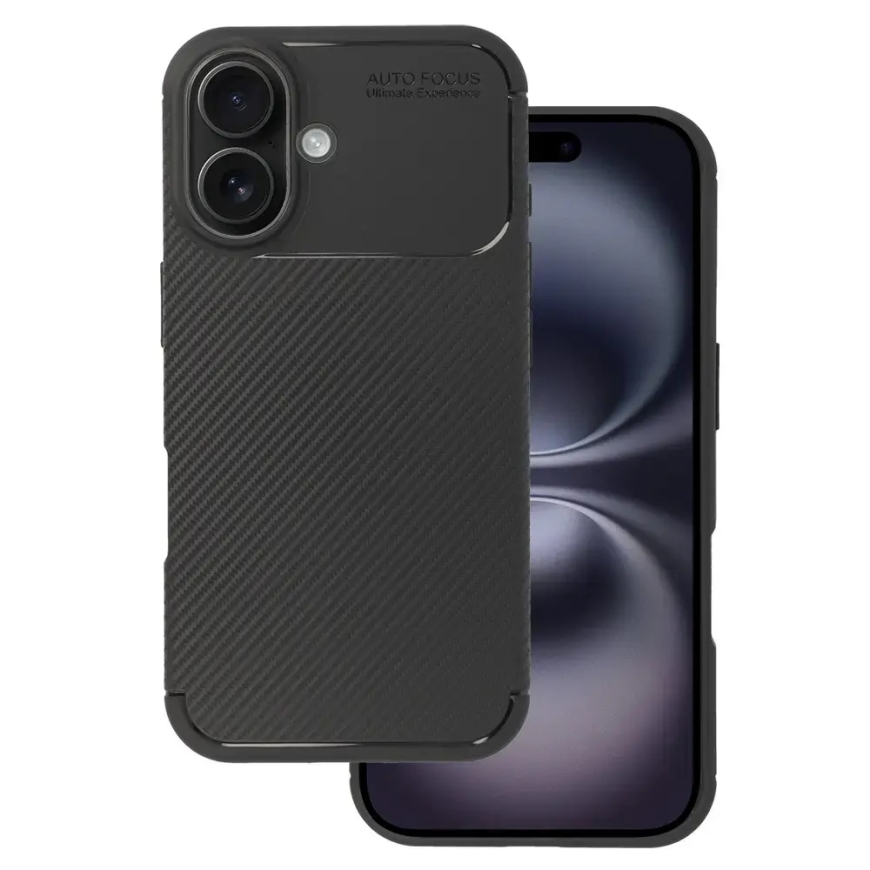 Tel Protect Carbon Elite maciņš telefonam iPhone 16 melns