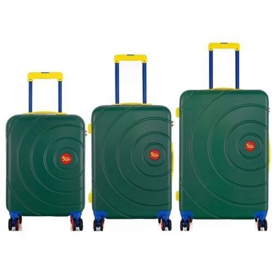 Kelioninis 3 vienetų lagaminų rinkinys ABS T5931-0 žalias SEMI LINE