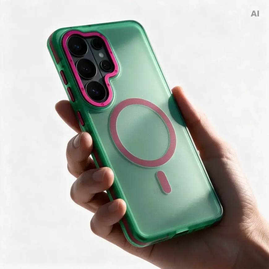 Case for Samsung A07 / A08 Forcell F-Protect Vivid Premium compatible with MagSafe green – 3
