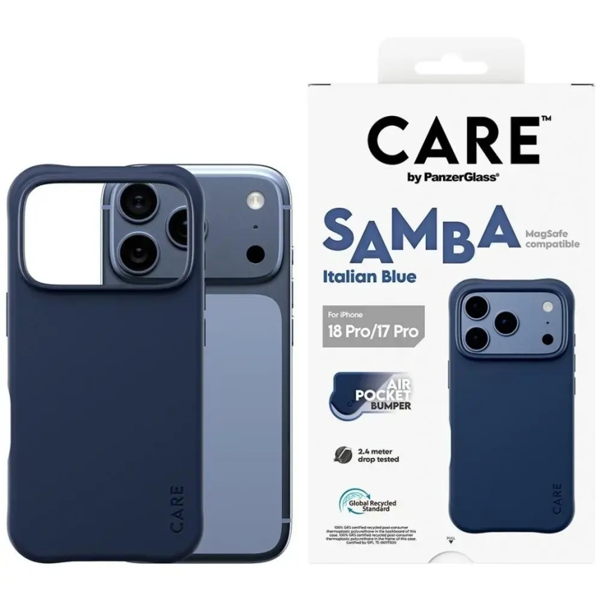 CARE by PanzerGlass Samba telefoni ümbris MagSafe toega iPhone 18 Pro | iPhone 17 Pro sinine