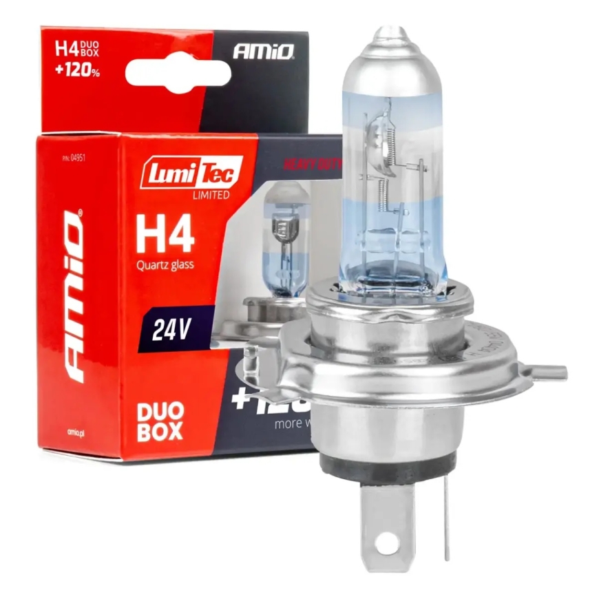 Halogen bulbs H4 24V 75/70W LumiTec LIMITED +120% DUO AMIO-04951