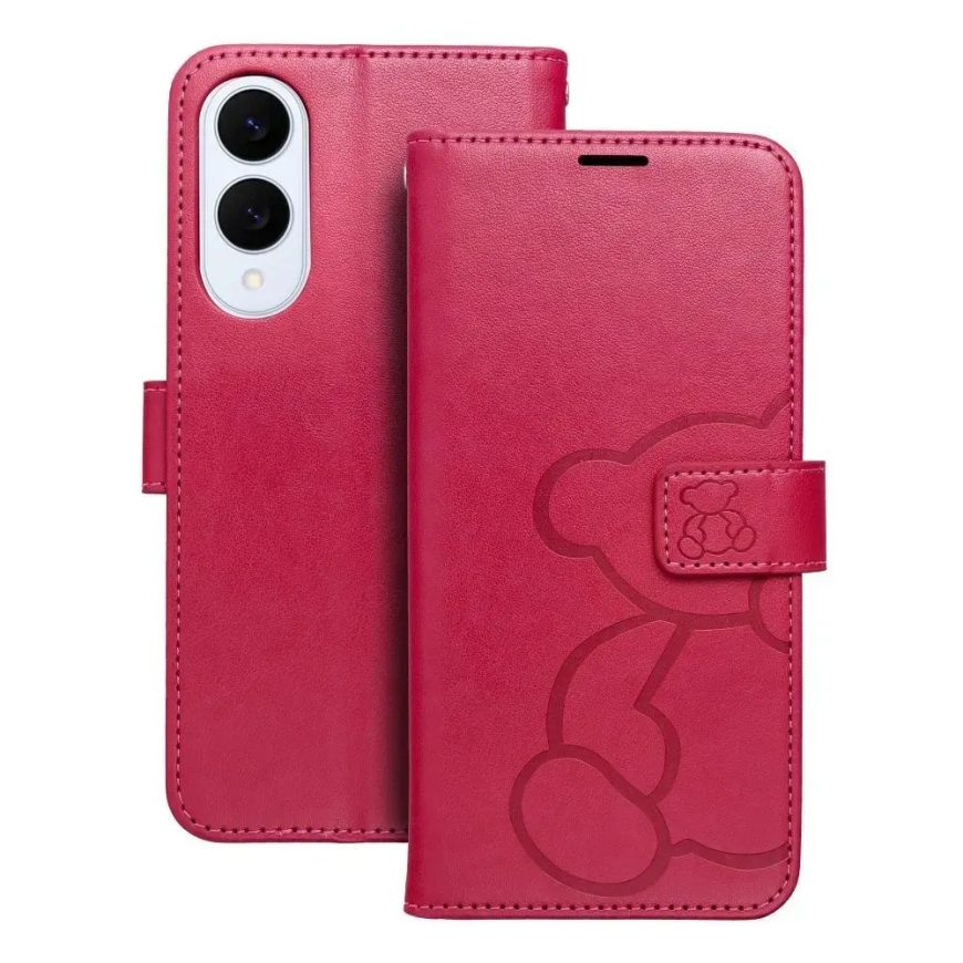 MEZZO teddy bear чехол-книжка для телефона Samsung Galaxy S25 Edge (S937) розовый (плюшевый мишка)