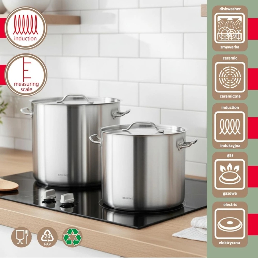 Kinghoff ruostumattomasta teräksestä valmistettu kattilasarja, 2 osaa – 5