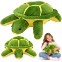 Lean Toys Plush Turtle, green with yellow details, 33 x 30 x 12 cm Lean Toys Plush Turtle, green with yellow details, 33 x 30 x 12 cm