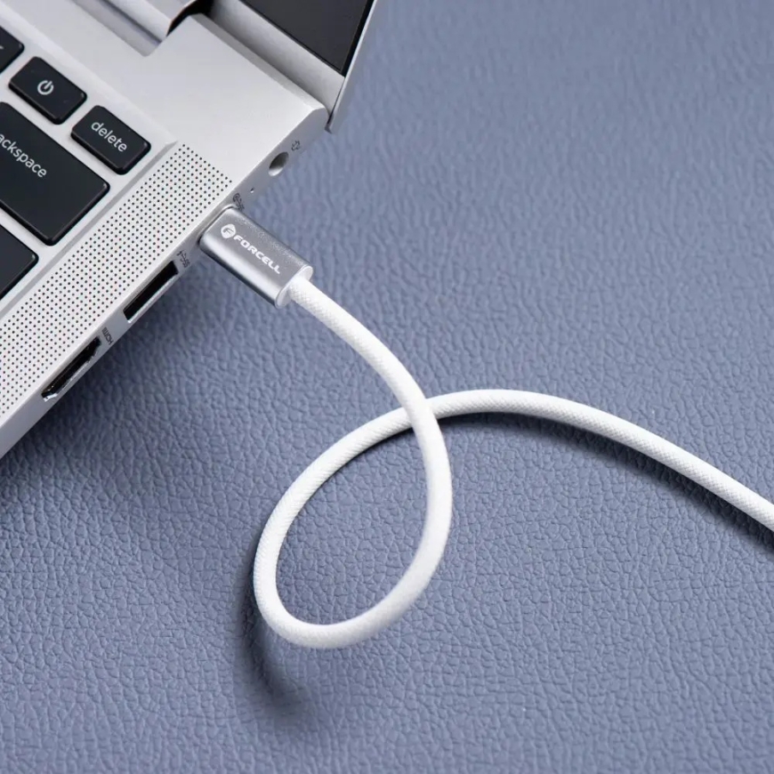 Forcell F-Energy Cafule Color CBN1 tietojen siirtoon ja lataukseen tarkoitettu kaapeli | USB-C to USB-C | QC 4.0, PD | 240W | 2m – 4