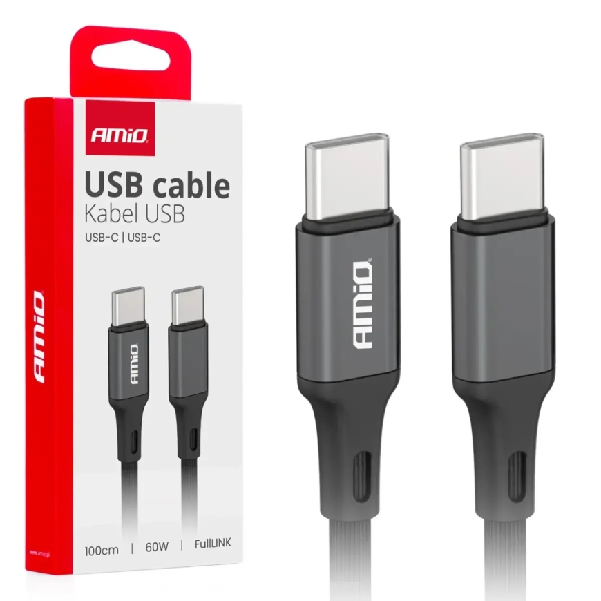 AMiO AMIO-03902 провод для передачи данных и зарядки | USB-C на USB-C | 60W | 1m