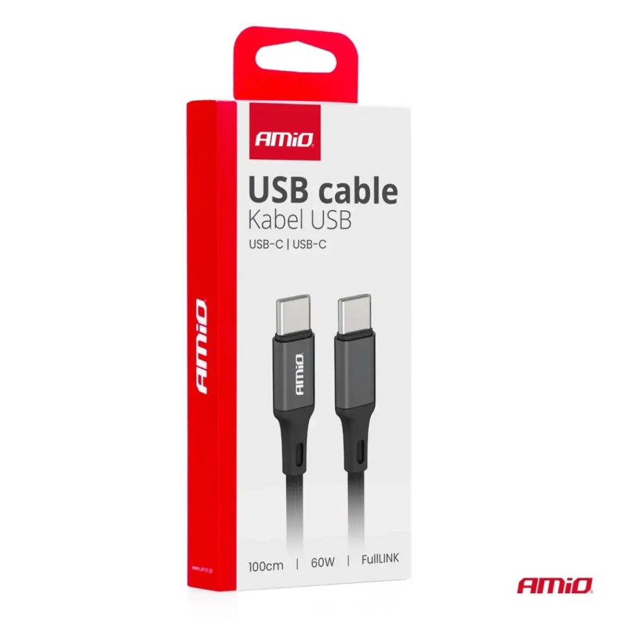 AMiO AMIO-03902 data transfer and charging cable | USB-C to USB-C | 60W | 1m – 5