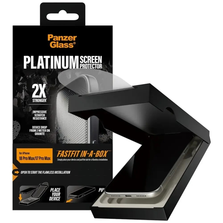 Sakrēts stikls PanzerGlass Platinum ar Fastfit iepakojumu iPhone 18 Pro Max / 17 Pro Max – 4
