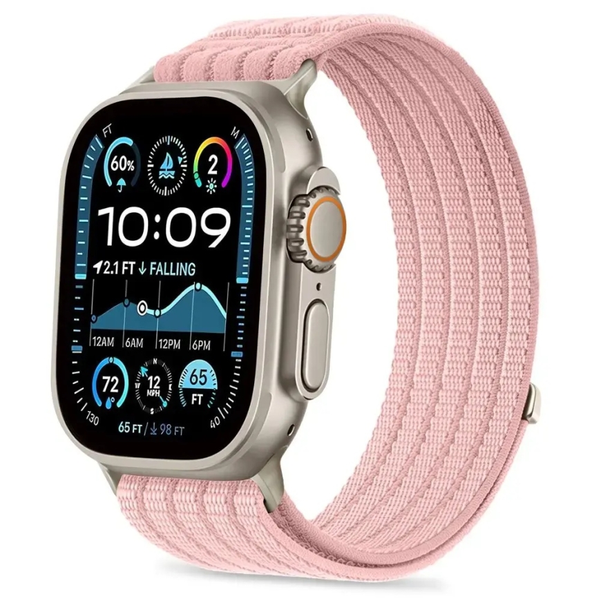 Tech-Protect Nylon Sport ремешок для умных часов Apple Watch 8/9/10/11/SE/Ultra (44/45/46/49 mm) | нейлоновый | розовый