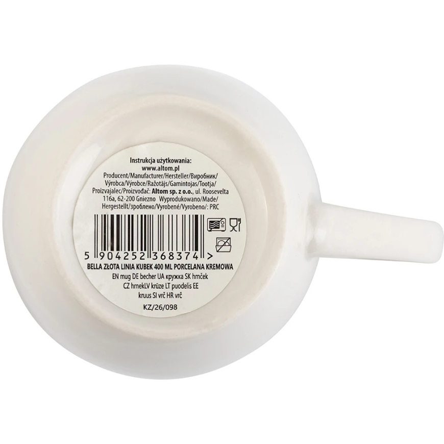Bella zeltainā līnija krūze 400 ml krēmveida porcelāns – 5