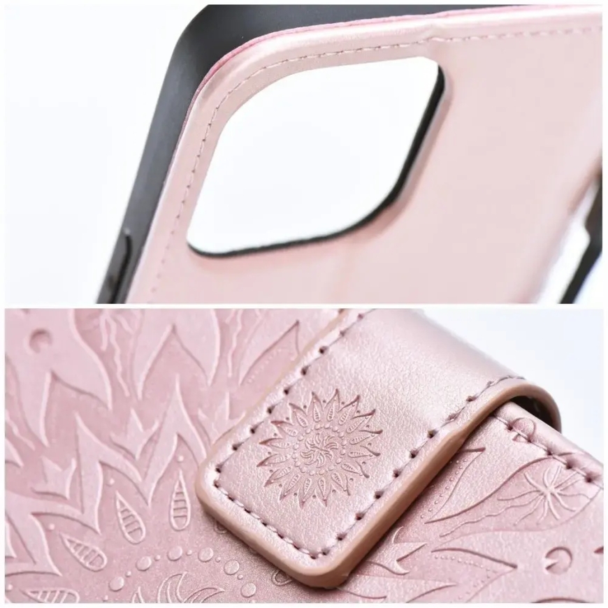 MEZZO mandala-kirjatyylinen puhelintasku iPhone 17 Pro:lle, vaaleanpunainen – 5