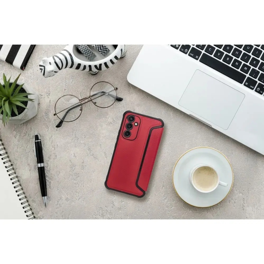 RAZOR knyginio tipo telefono dėklas Samsung Galaxy A27 5G (A276) raudonas – 3