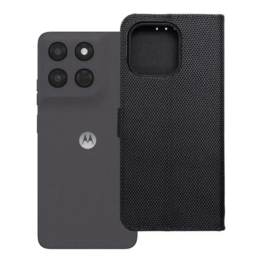 Flip vāks Motorola G37 4Card RFID pretzagšanas tehniskais audums melns