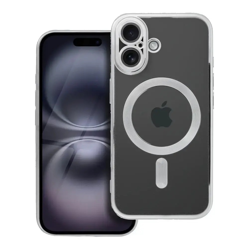 Electro Mag чехол с поддержкой MagSafe для телефона iPhone 16 серебряный