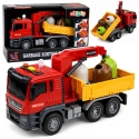 Lean Toys Leikkikuorma-auto nosturilla ja valo- ja ääniefekteillä, punainen ja keltainen, 30 × 14 × 11 cm Lean Toys Leikkikuorma-auto nosturilla ja valo- ja ääniefekteillä, punainen ja keltainen, 30 × 14 × 11 cm