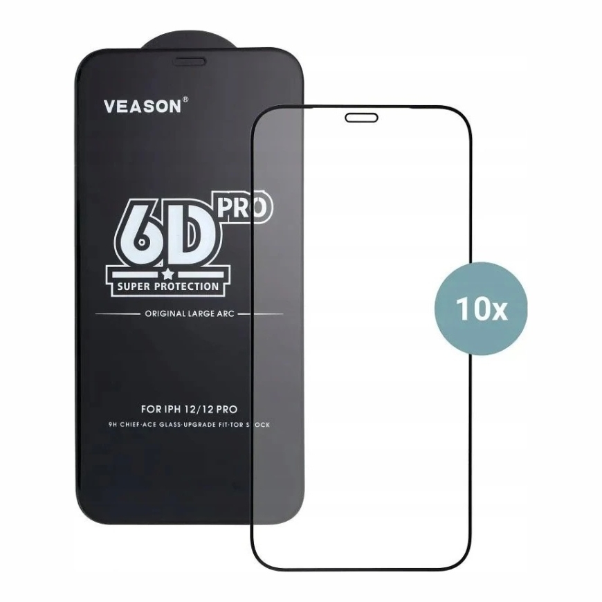 6D Veason Pro Glass (10 tk komplekt) – mõeldud iPhone 13 jaoks, must – 4