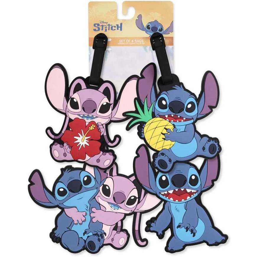 Peers Hardy Disney Stitch & Angel 4 ceļojuma tagu komplekts