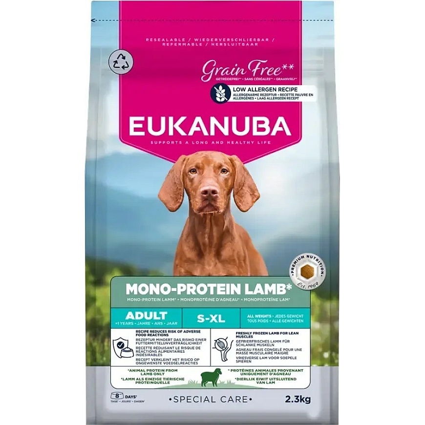Сухой корм для собак - Eukanuba Adult special Care Mono protein Lamb 2.3кг