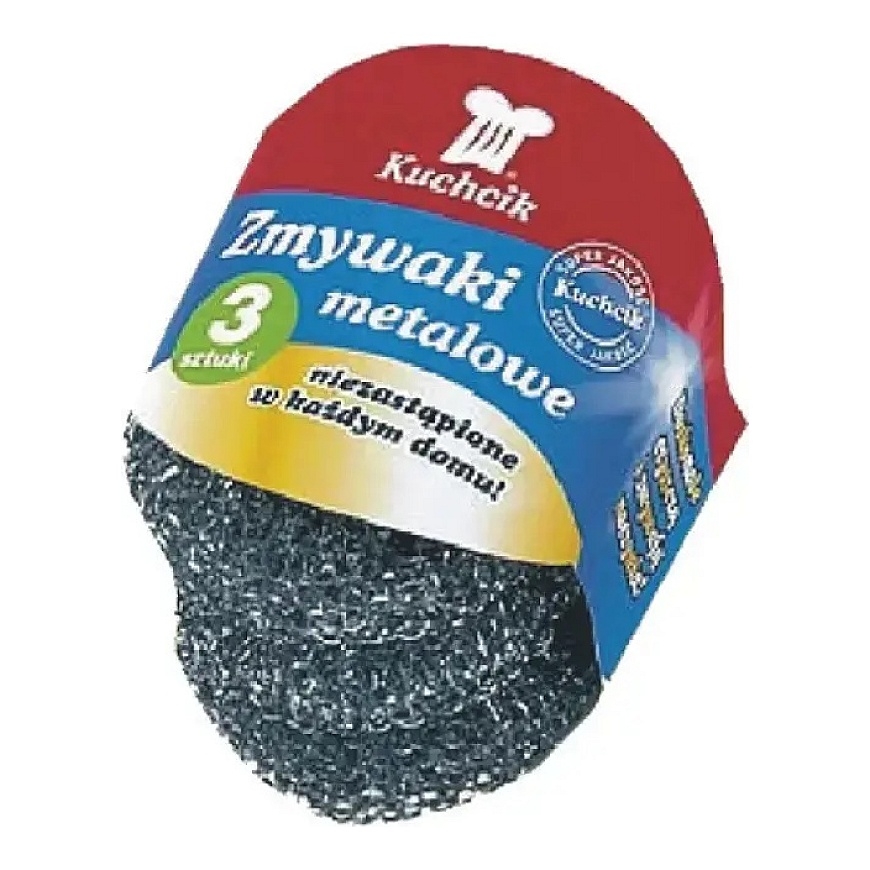 Pot scrubbing sponge KUCHCIK, metallic, 3 pcs/pack