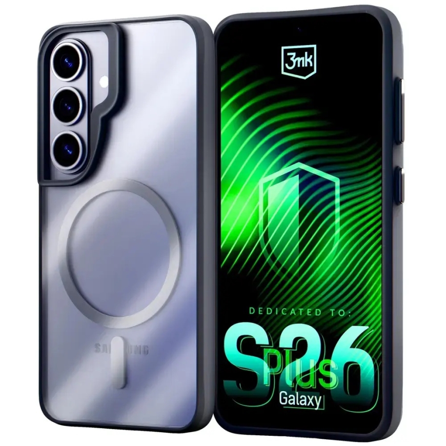 3mk Satin Armor telefoni ümbris MagSafe toega Samsung Galaxy S26+ (S947) must