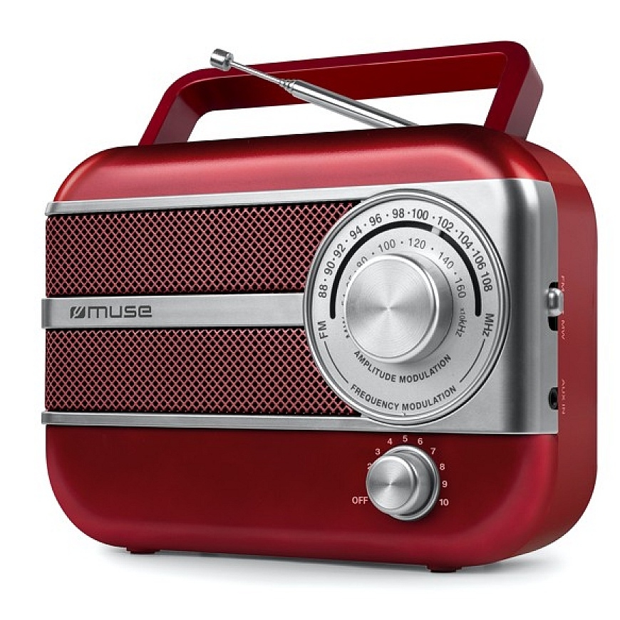 Portable radio, 2-band, M 056 RED, MUSE. 2-band: FM/MW