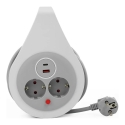 Plastrol Ilgintuvas suvyniojamas 10 m 31,5 mm2, 16 A, su terminiu apsauga, 2× kištukiniai lizdai, 1× USB-C, 1× USB-A, SCHUKO Plastrol Ilgintuvas suvyniojamas 10 m 31,5 mm2, 16 A, su terminiu apsauga, 2× kištukiniai lizdai, 1× USB-C, 1× USB-A, SCHUKO