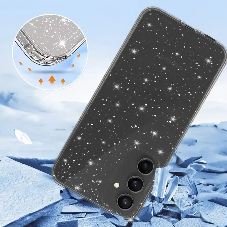 Hopeinen kimalteleva kuori Samsung Galaxy S23 FE:lle – 3